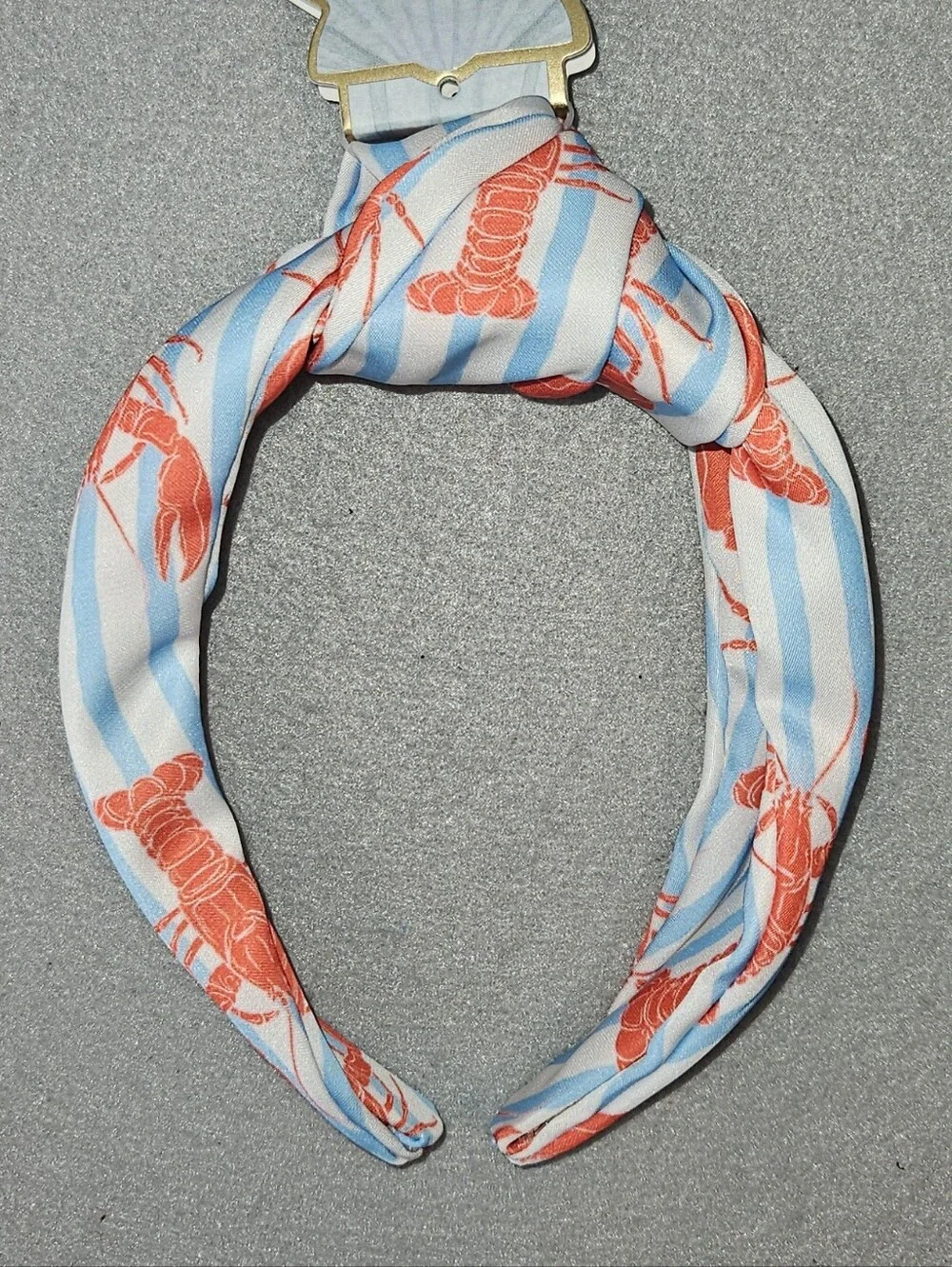 Piper K NWT Lobster Print Knotted Headband – Coastal Nautical Summer Hair Access